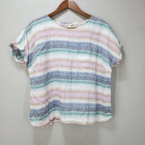 L.L.Bean Striped Washable Linen Shirt